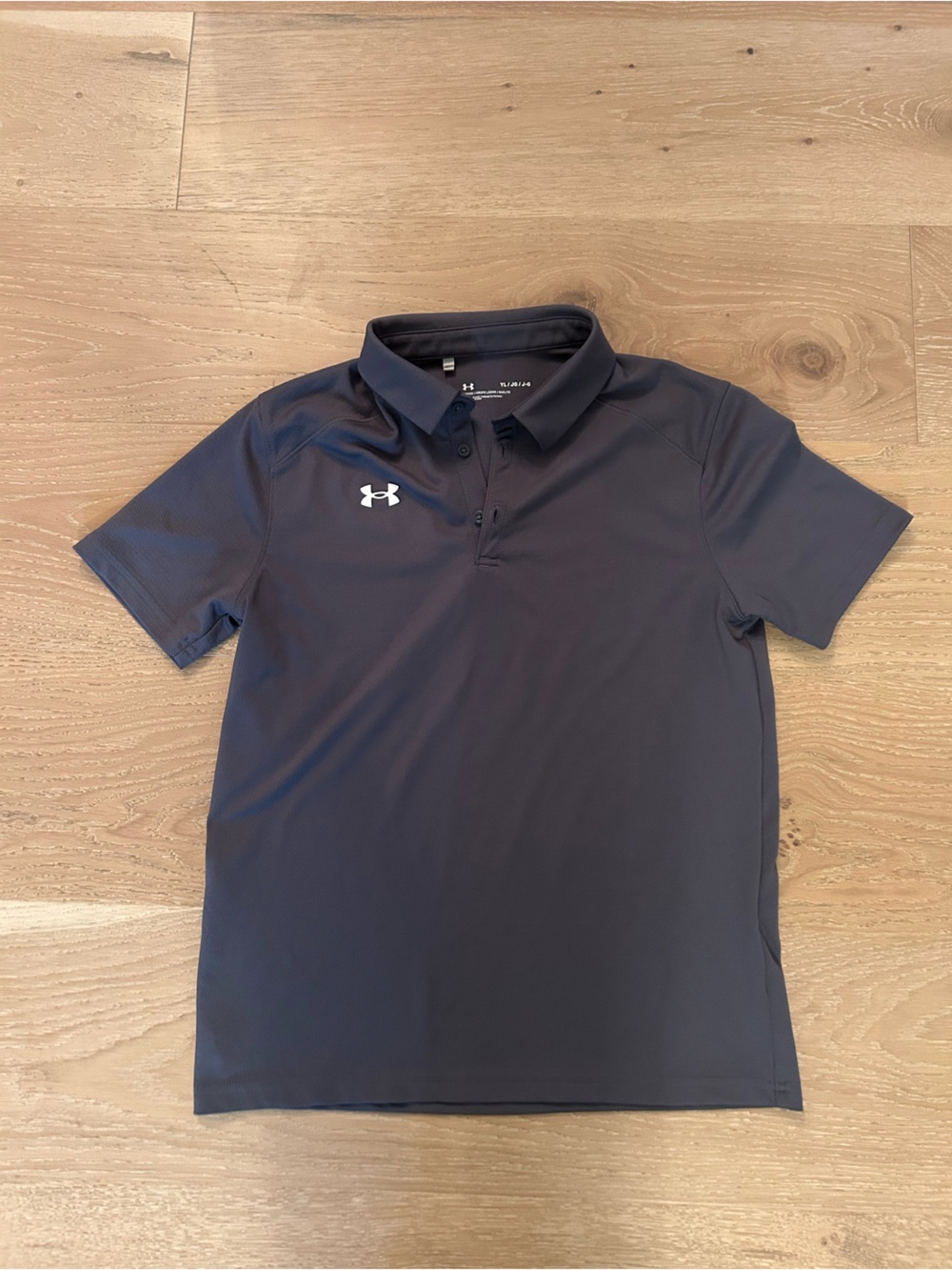 Under Armour Boys Charcoal Gray Polo Shirt